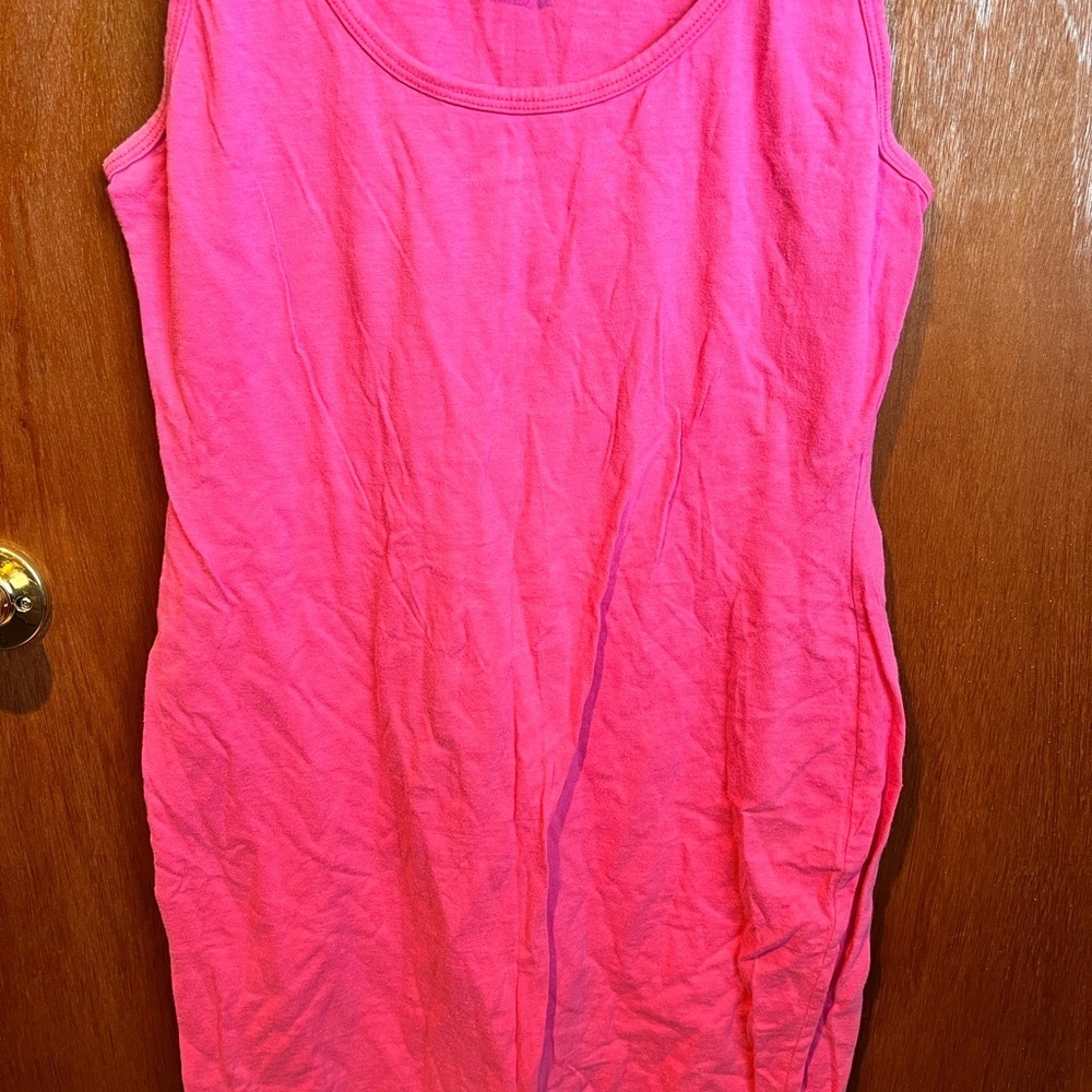 Vibrant Pink Sleeveless Tank Dress